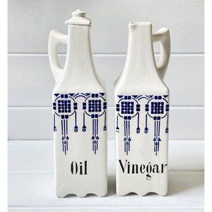 Art Deco Ceramic Vinegar and Oil Cruet, Norma  Germany, Vintage 9"H